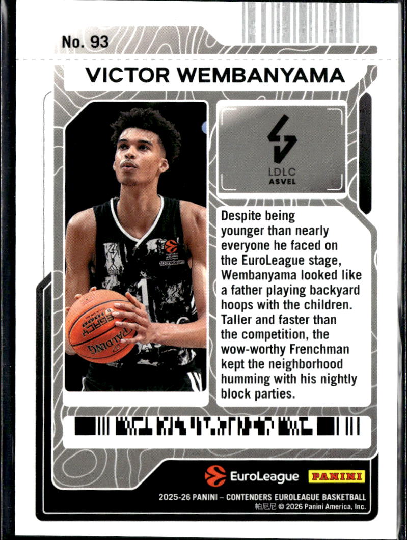 Victor Wembanyama 2026 Panini Contenders Playoff Ticket /99 LDLC ASVEL