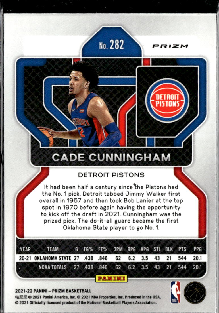 Cade Cunningham 2021 Prizm Blue 75th Anniversary Rookie RC Detroit Pistons