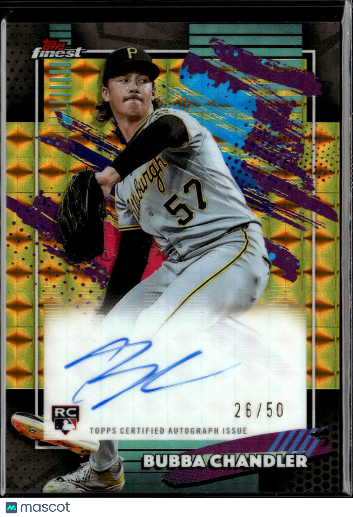 Bubba Chandler 2026 Topps Finest GOLD Auto Autograph RC 26/50 Pittsburgh Pirates