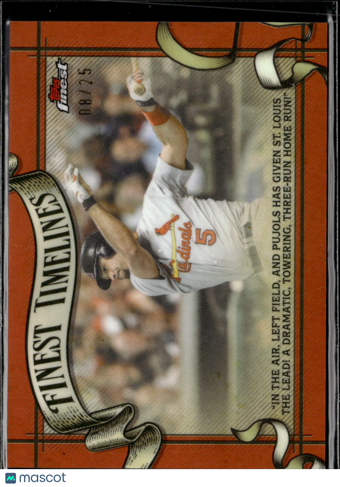 Albert Pujols 2026 Topps Finest Timelines Orange Refractor /25 Stl Cardinals