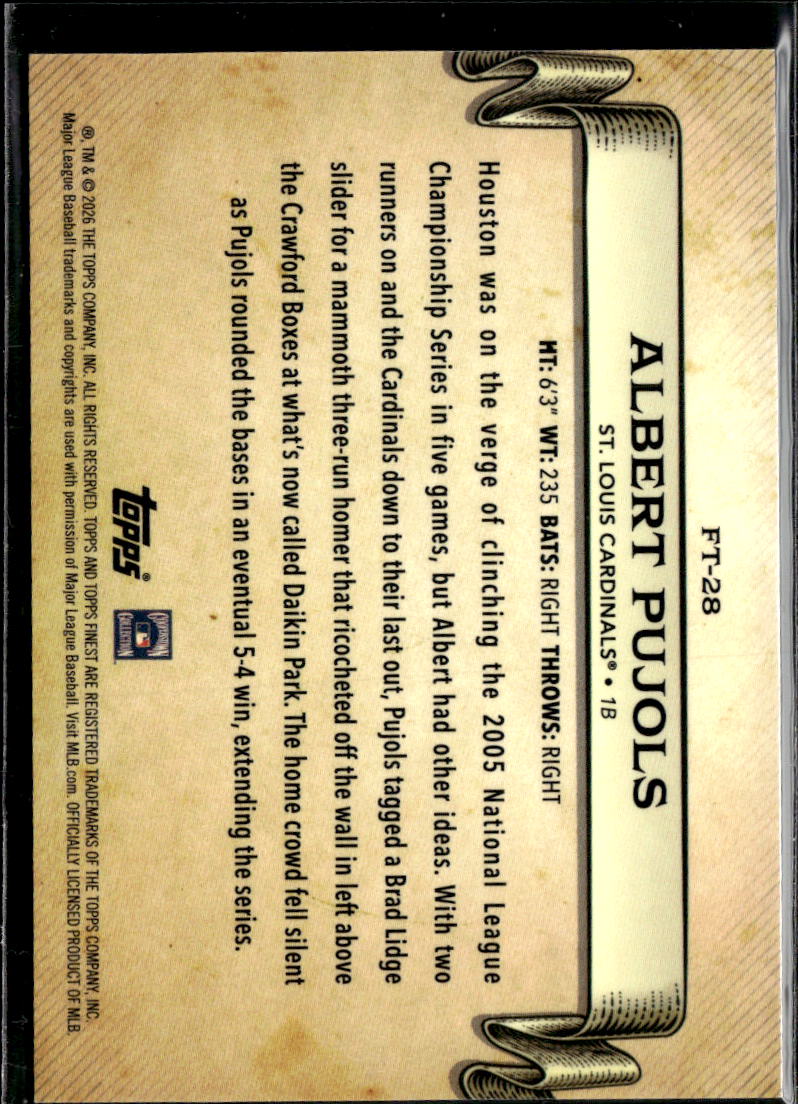 Albert Pujols 2026 Topps Finest Timelines Orange Refractor /25 Stl Cardinals