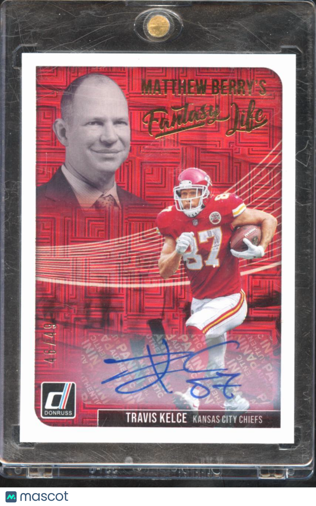 Travis Kelce 2018 Donruss Fantasy Life Auto Autograph 46/49 Kansas City Chiefs