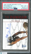Tim Duncan 1997 Score Board Auto Autograph RC Rookie Wake Forest Spurs PSA 8
