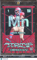 Malik Nabers 2024 Obsidian Atomic Initials Red Rookie RC 60/75 New York Giants