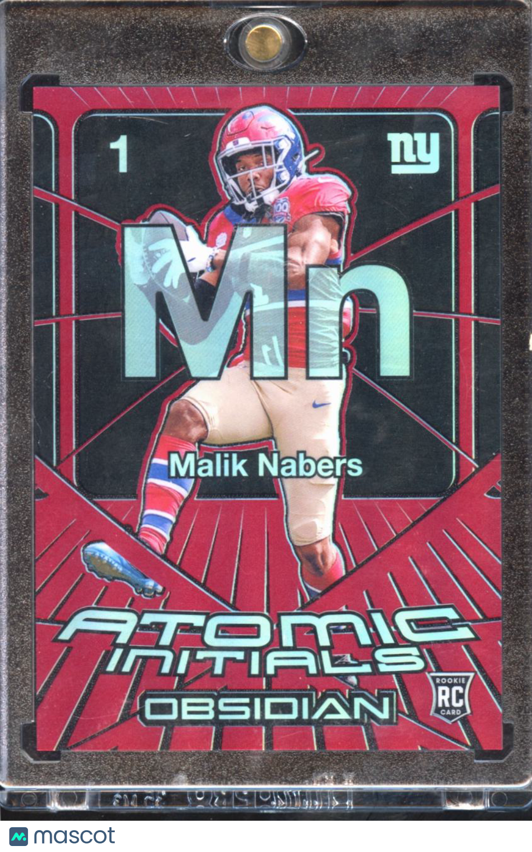 Malik Nabers 2024 Obsidian Atomic Initials Red Rookie RC 60/75 New York Giants