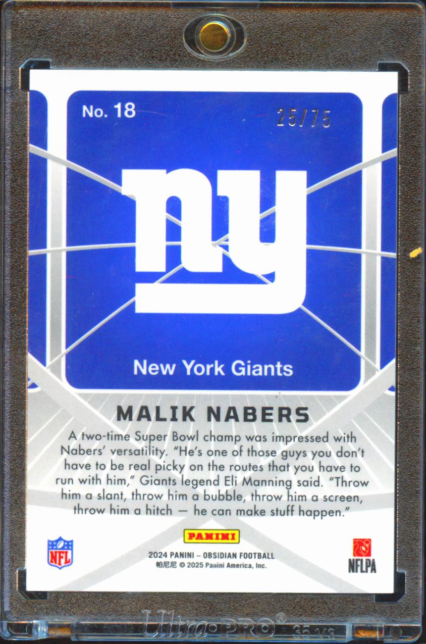 Malik Nabers 2024 Obsidian Atomic Initials Red Rookie RC 60/75 New York Giants