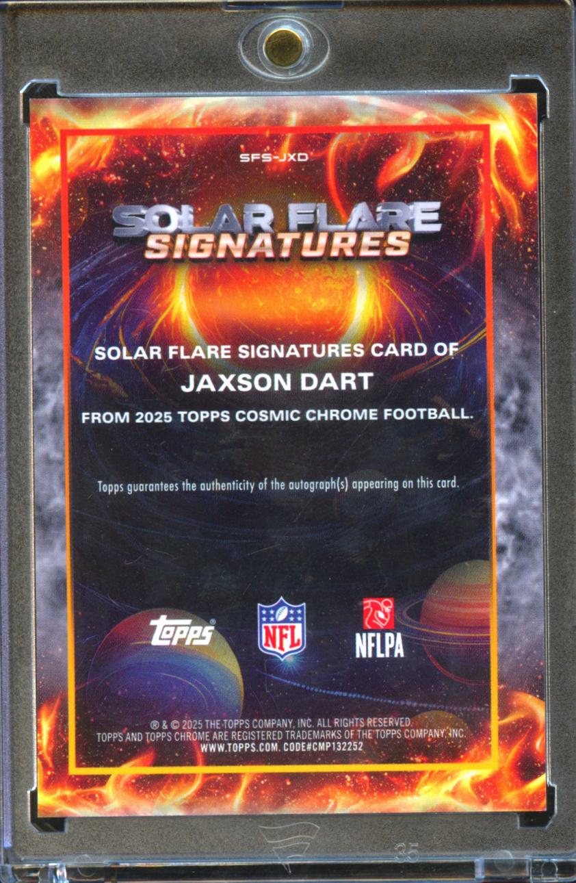 Jaxson Dart 2025 Topps Chrome Cosmic Auto Autograph RC New York Giants 5/99