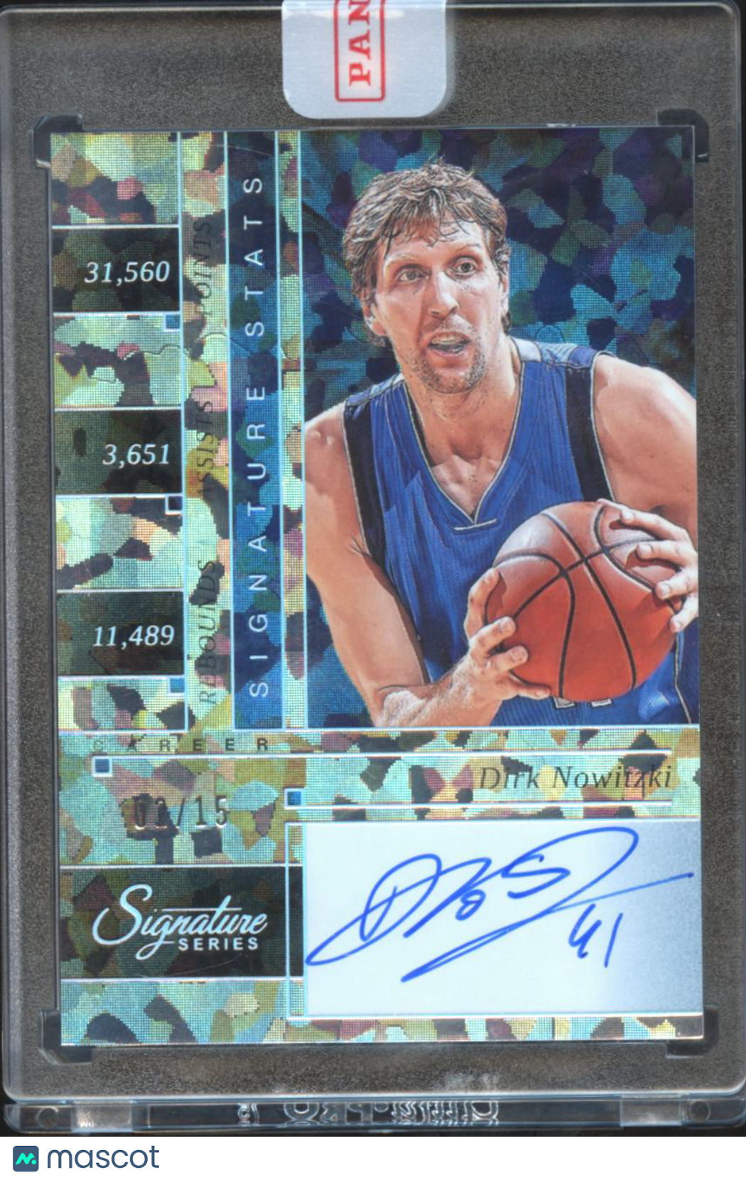 Dirk Nowitzki 2025-26 Signature Series Auto Autograph Cracked Ice 2/15 Mavericks