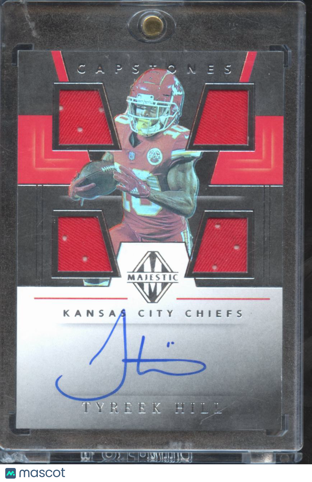 Tyreek Hill 2019 Majestic Capstones Auto Autograph Game Worn Patch /35 KC Chiefs