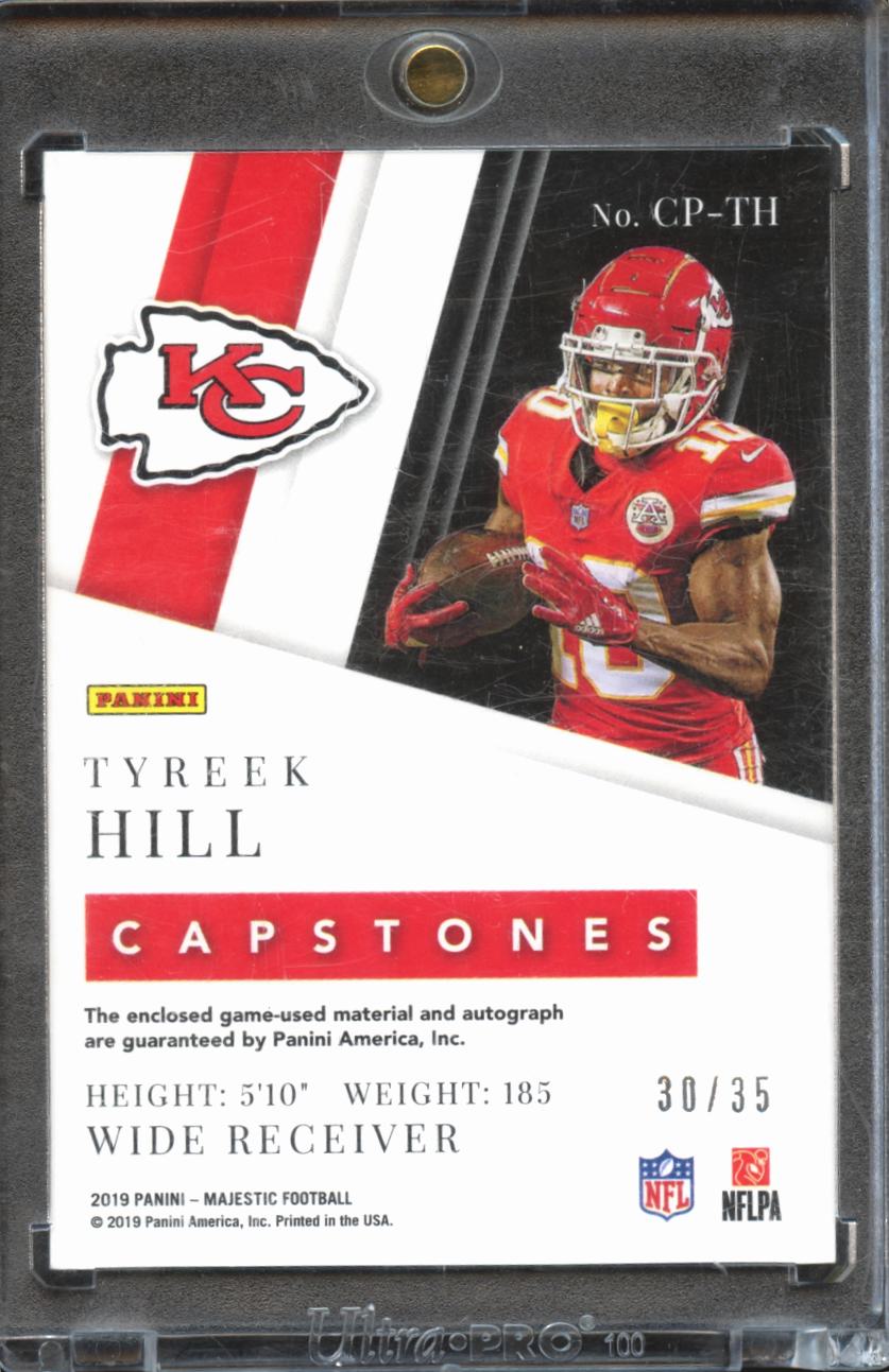 Tyreek Hill 2019 Majestic Capstones Auto Autograph Game Worn Patch /35 KC Chiefs