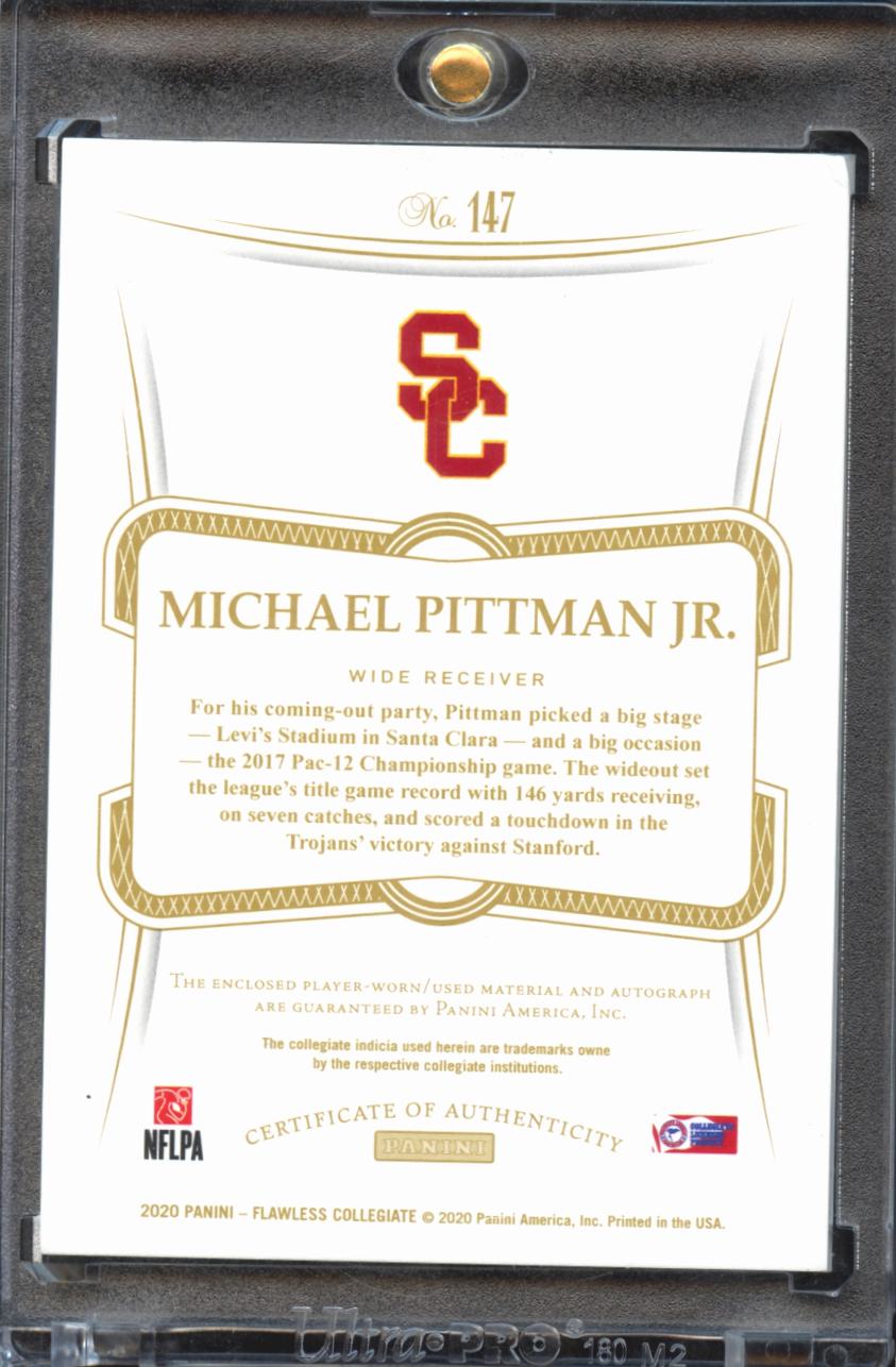 Michael Pittman Jr. 2020 Flawless Auto Autograph Patch RC 24/25 USC Trojans
