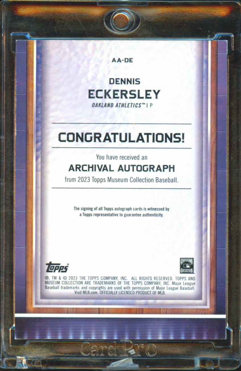 Dennis Eckersley 2023 Topps Museum Collection Auto /199 Oakland Athletics