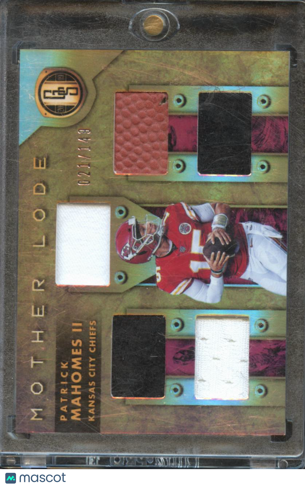 Patrick Mahomes II 2019 Gold Standard Mother Lode Patch 21/149 KC Chiefs
