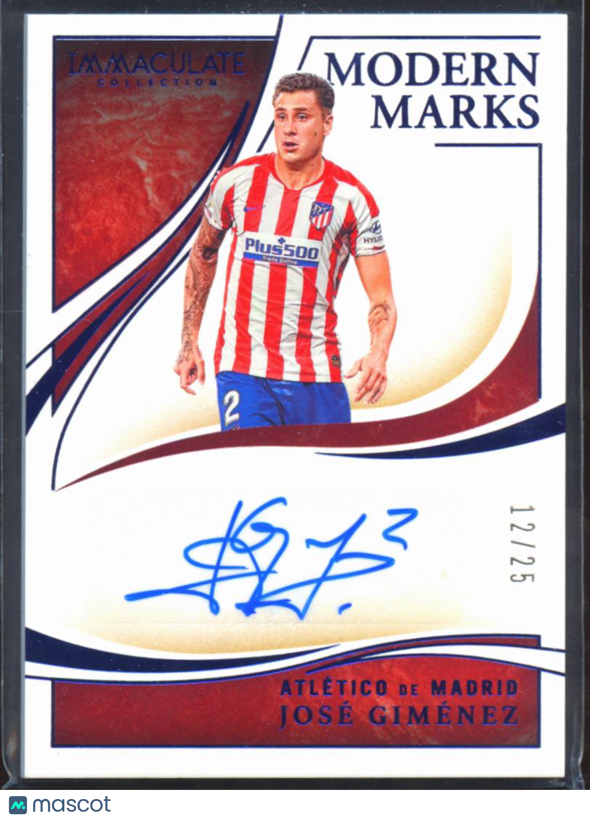 Jose Gimenez 2020 Immaculate Auto Autograph 12/25 Atletico de Madrid