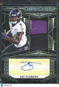 Zay Flowers 2023 Obsidian Auto Autograph Patch RC GOLD 2/10 Baltimore Ravens