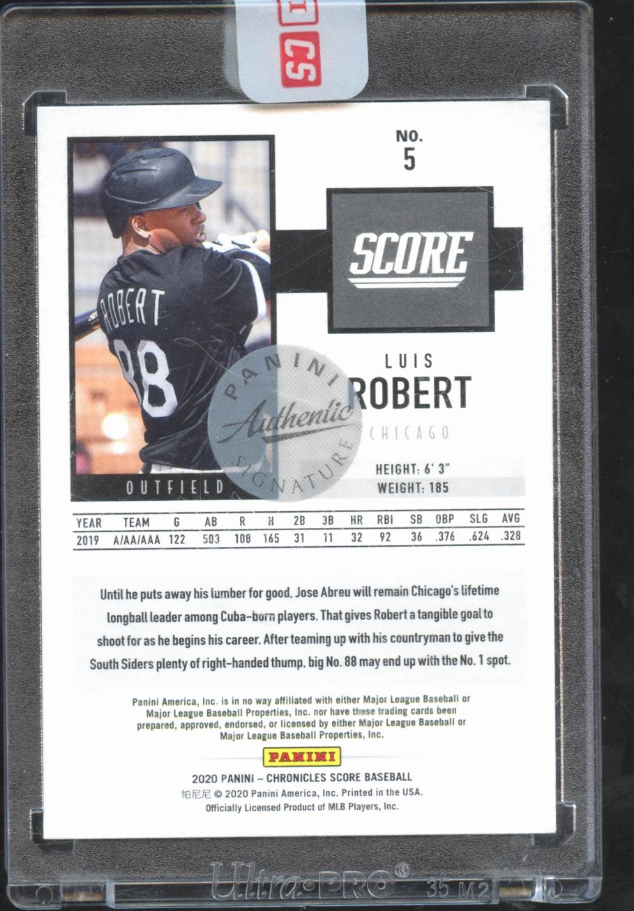 Luis Robert 2020 Chronicles Score Auto Autograph RC Rookie Chicago White Sox