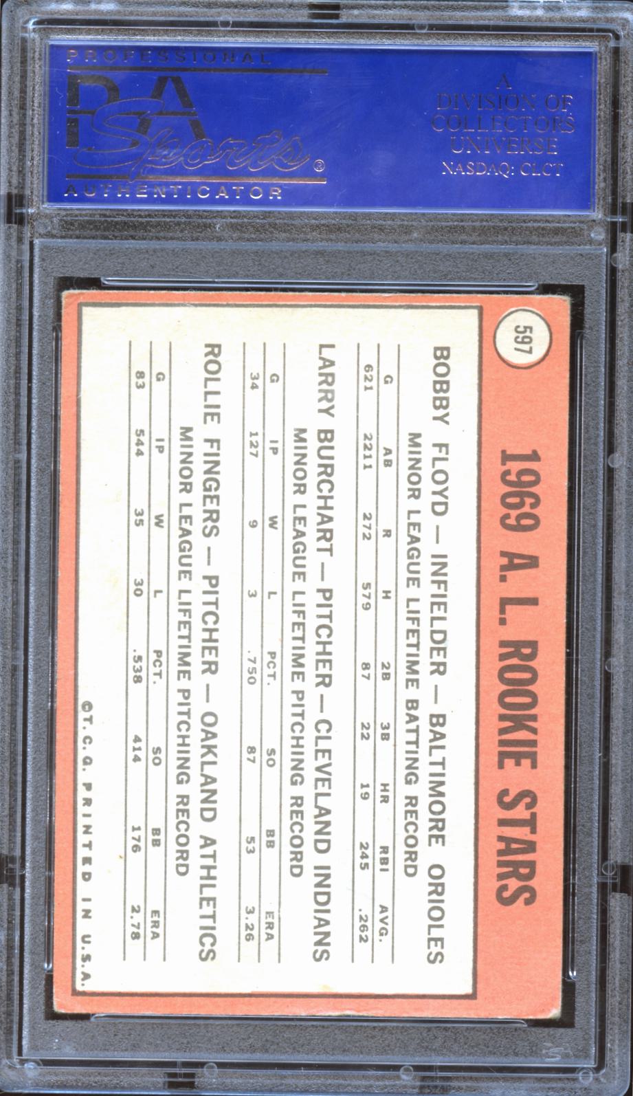 Rollie Fingers / Floyd / Burchart 1974 1969 Topps Auto Autograph PSA Authentic