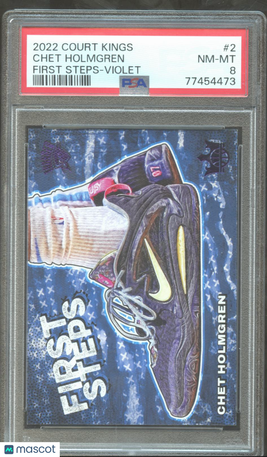 Chet Holmgren 2022-23 Court Kings First Steps Violet RC Thunder 28/49 PSA 8