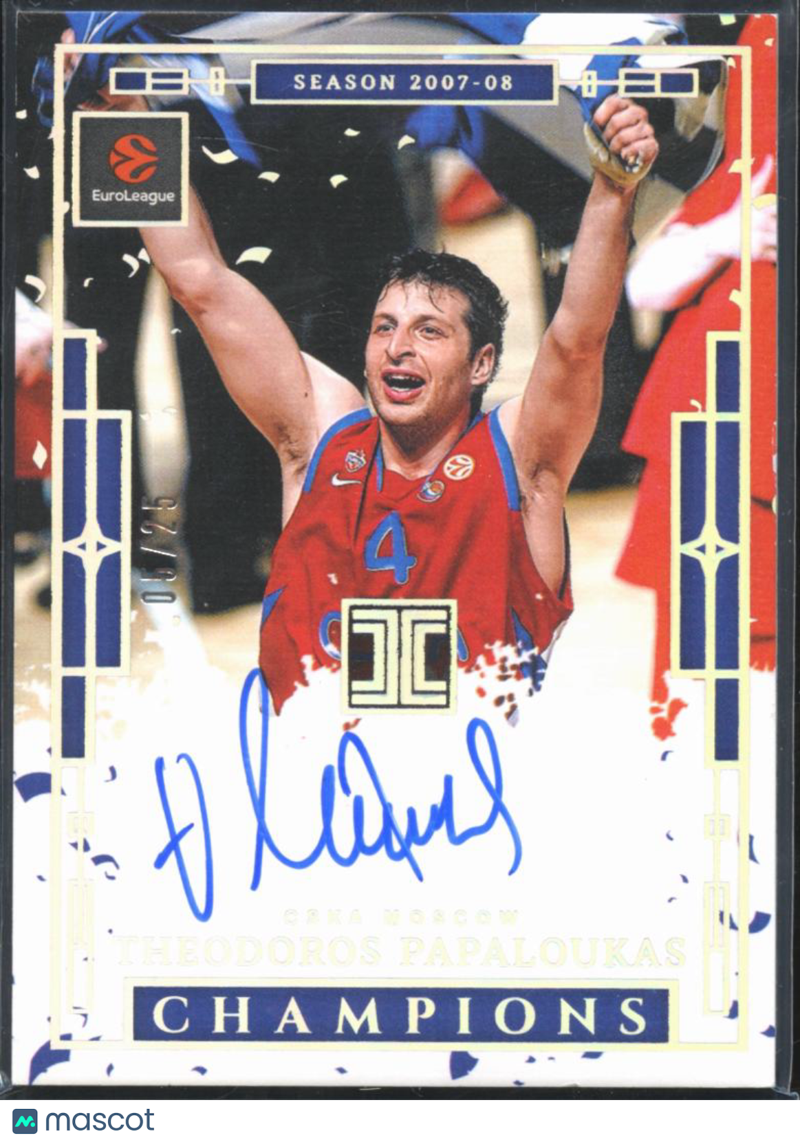 Theodoros Papaloukas 2025-26 Impeccable EuroLeague Auto Autograph 5/25 Moscow