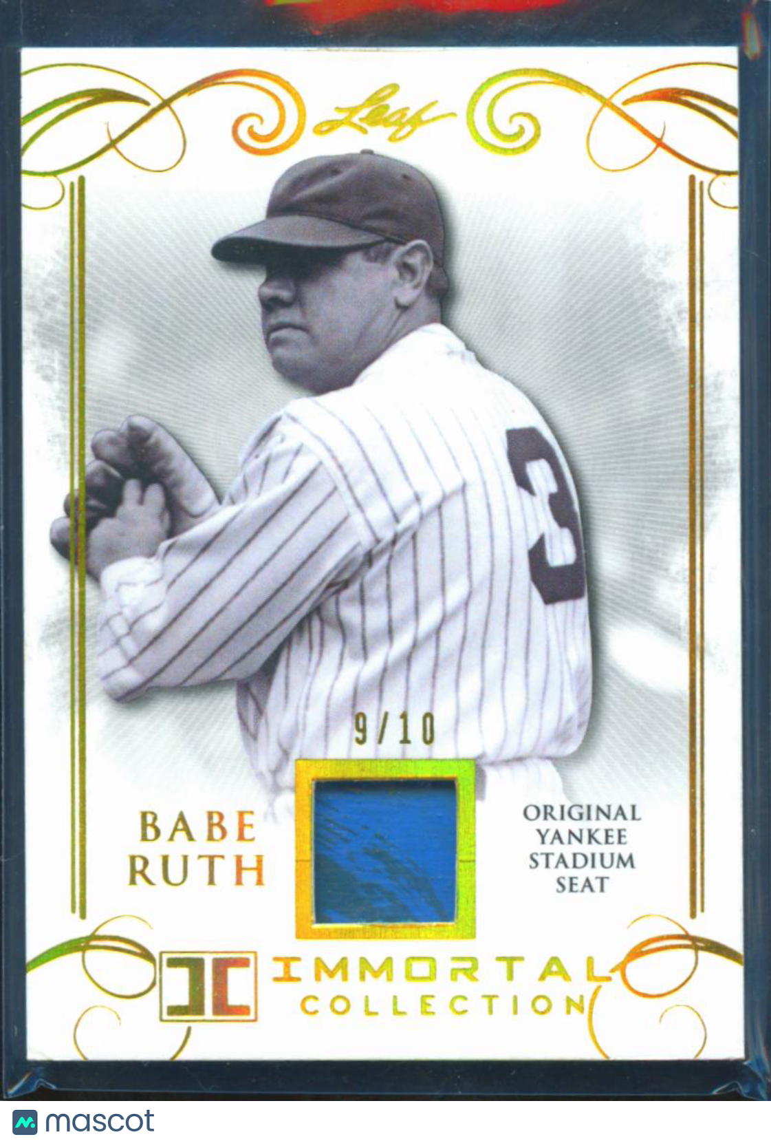 Babe Ruth 2017 Leaf Immortal Stadium Seat Relic 9/10 New York Yankees