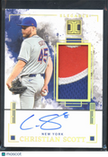 Christian Scott 2025 Impeccable Auto Autograph Patch 5/10 New York Mets