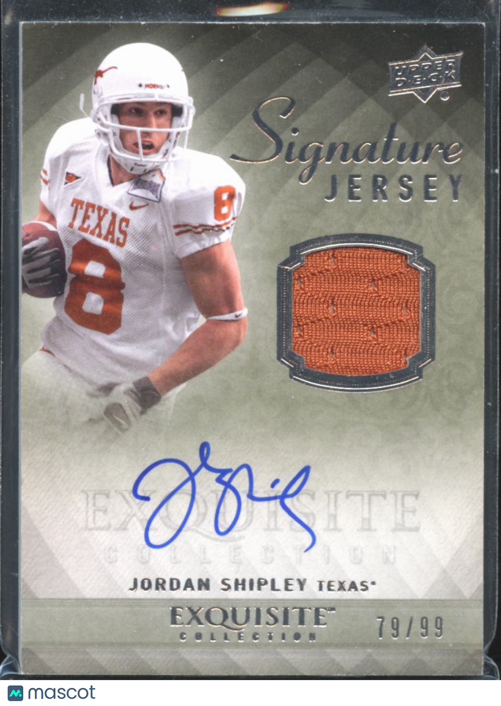 Jordan Shipley 2010 Upper Deck Exquisite Auto Autograph Patch /99 TexasLonghorns