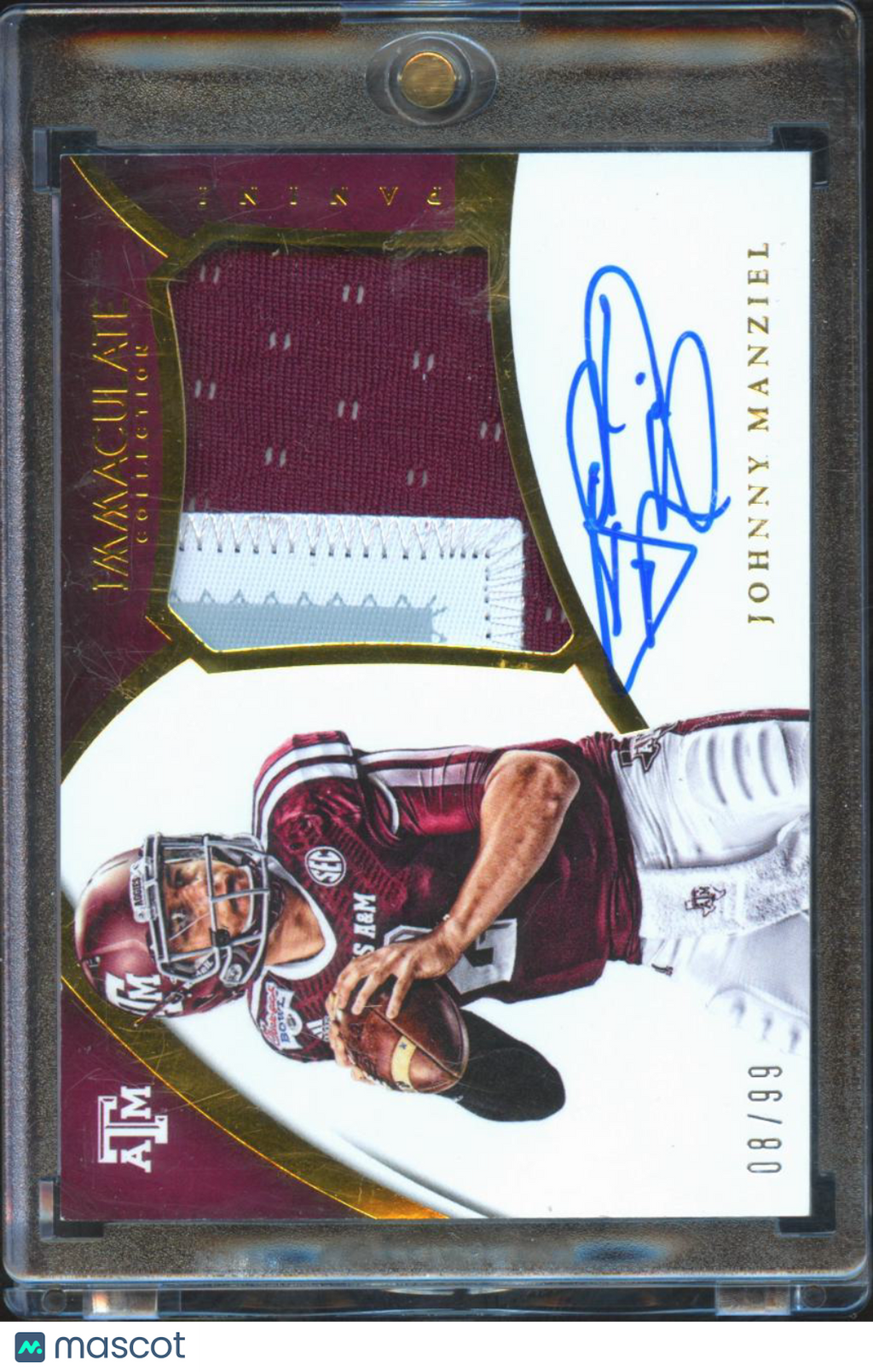 Johnny Manziel 2015 Immaculate Auto Autograph Patch 8/99 Texas A&M Aggies