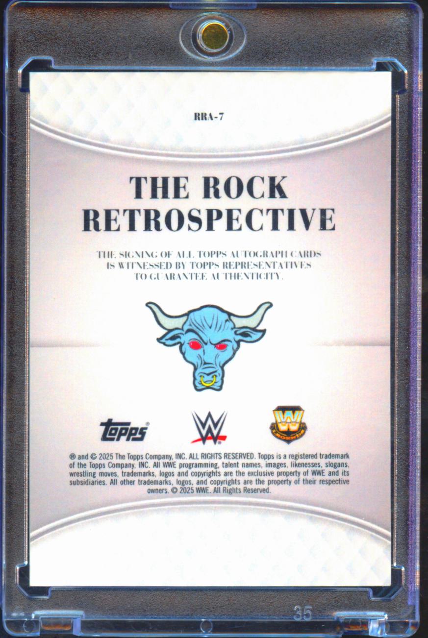 The Rock 2025 Topps Exalted WWE Red On Card Auto Autograph 5/5 Wrestling