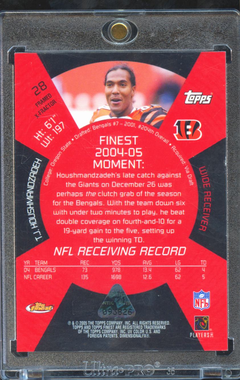 T.J. Houshmandzadeh 2004 Topps Finest Framed XFractor 1//1 Cincinnati Bengals