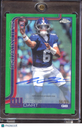 Jaxson Dart 2025 Topps Chrome Auto Autograph RC Green 56/99 New York Giants