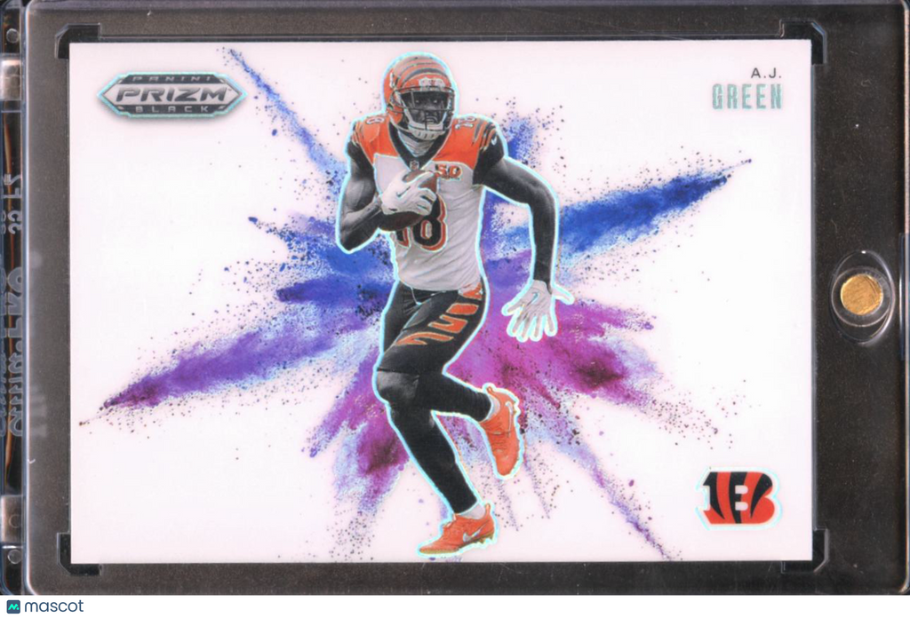 A.J. Green 2025 Prizm Black Colorblast SSP CASE HIT Cincinnati Bengals