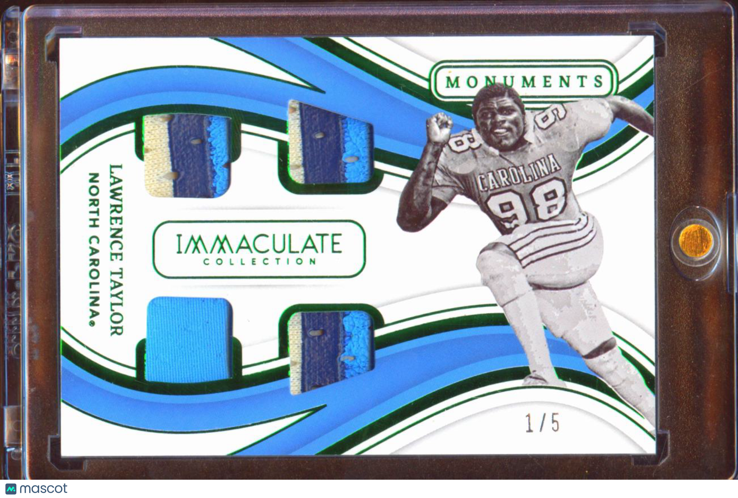 Lawrence Taylor 2023 Immaculate Monuments Game Worn Patch 1/5 North Carolina