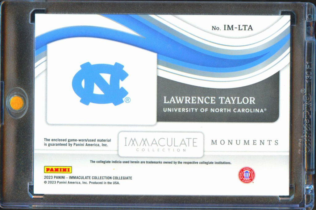 Lawrence Taylor 2023 Immaculate Monuments Game Worn Patch 1/5 North Carolina