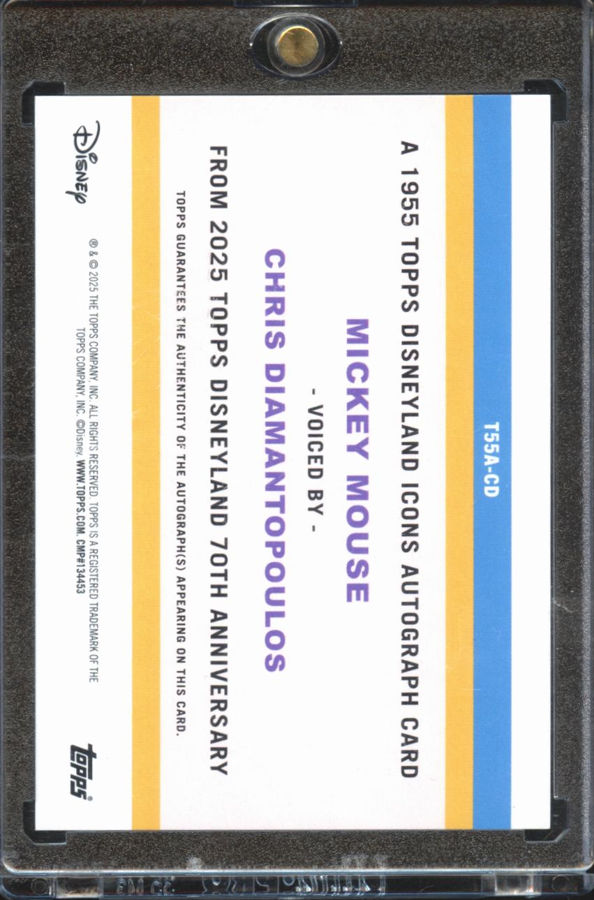 Chris Diamantopoulos as Mickey Mouse 2025 Topps Disney GOLD Auto Autograph 13/50