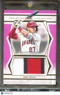 Mike Trout 2025 Topps Definitive Game Worn Jersey Patch 8/15 Los Angeles Angels