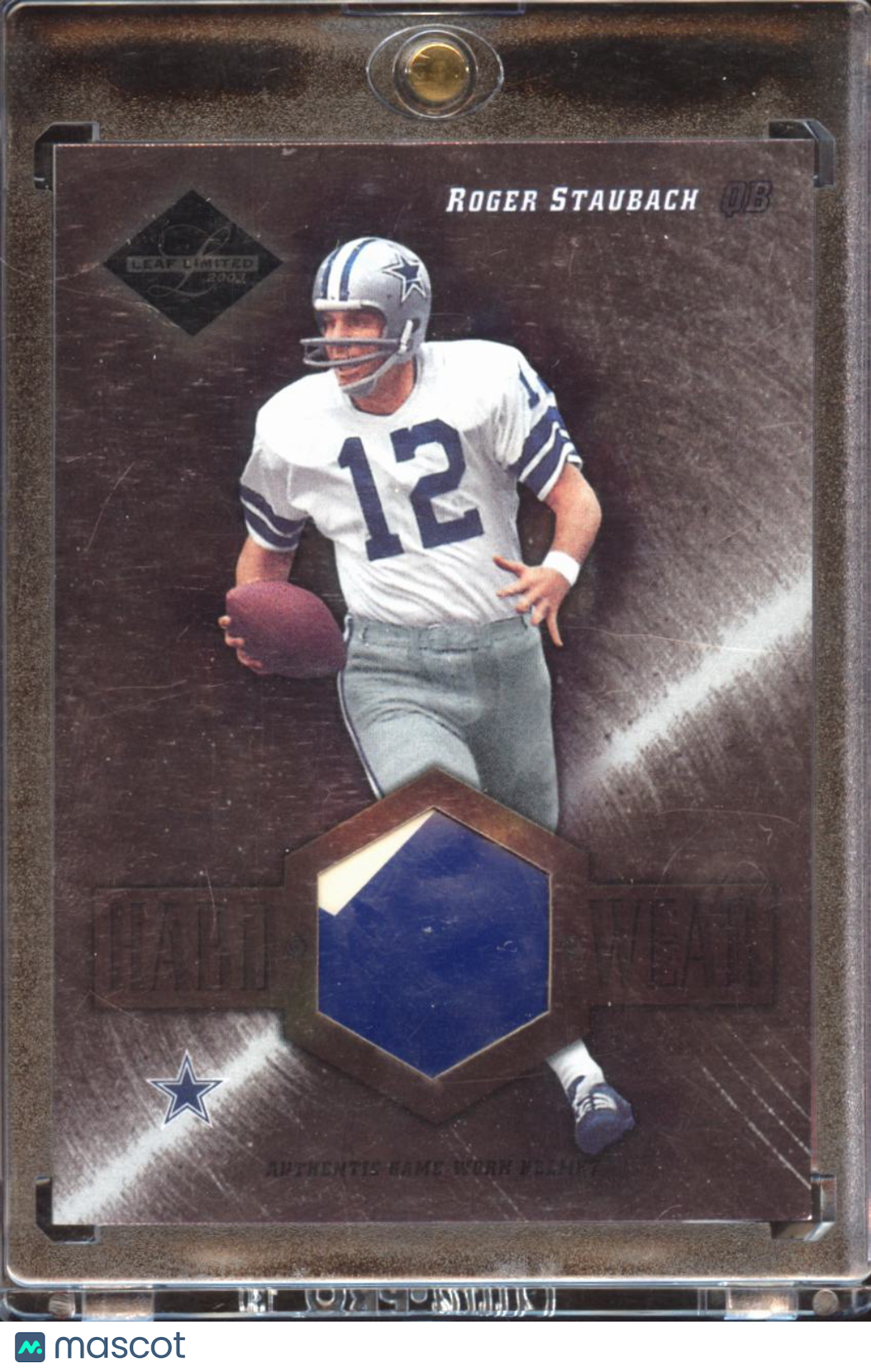 Roger Staubach 2003 Leaf Limited Hardwear Game Worn Helmet 22/100 Dallas Cowboys
