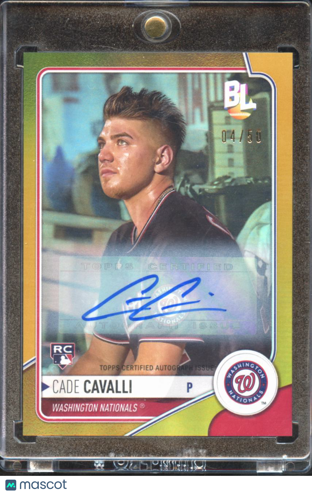 Cade Cavalli 2023 Topps Big League Auto Autograph GOLD RC 4/50 Nationals