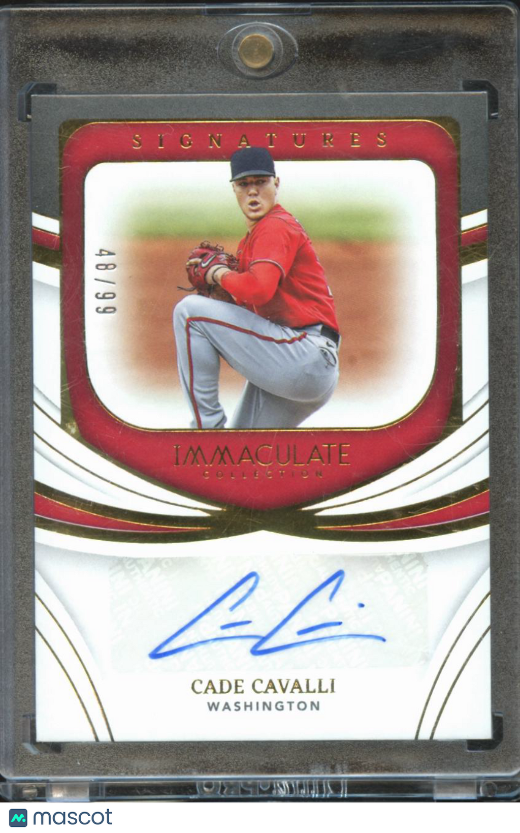 Cade Cavalli 2022 Immaculate Auto Autograph 48/99 Washington Nationals