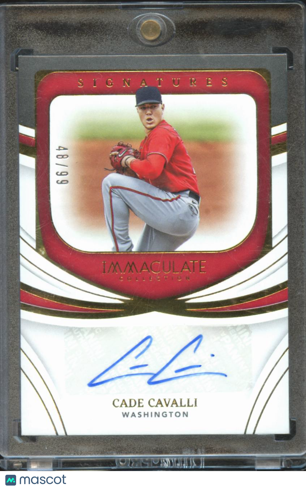 Cade Cavalli 2022 Immaculate Auto Autograph 48/99 Washington Nationals