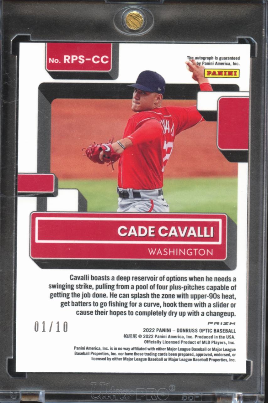Cade Cavalli 2022 Optic Rated Rookie Auto Autograph GOLD RC 1/10 Nationals