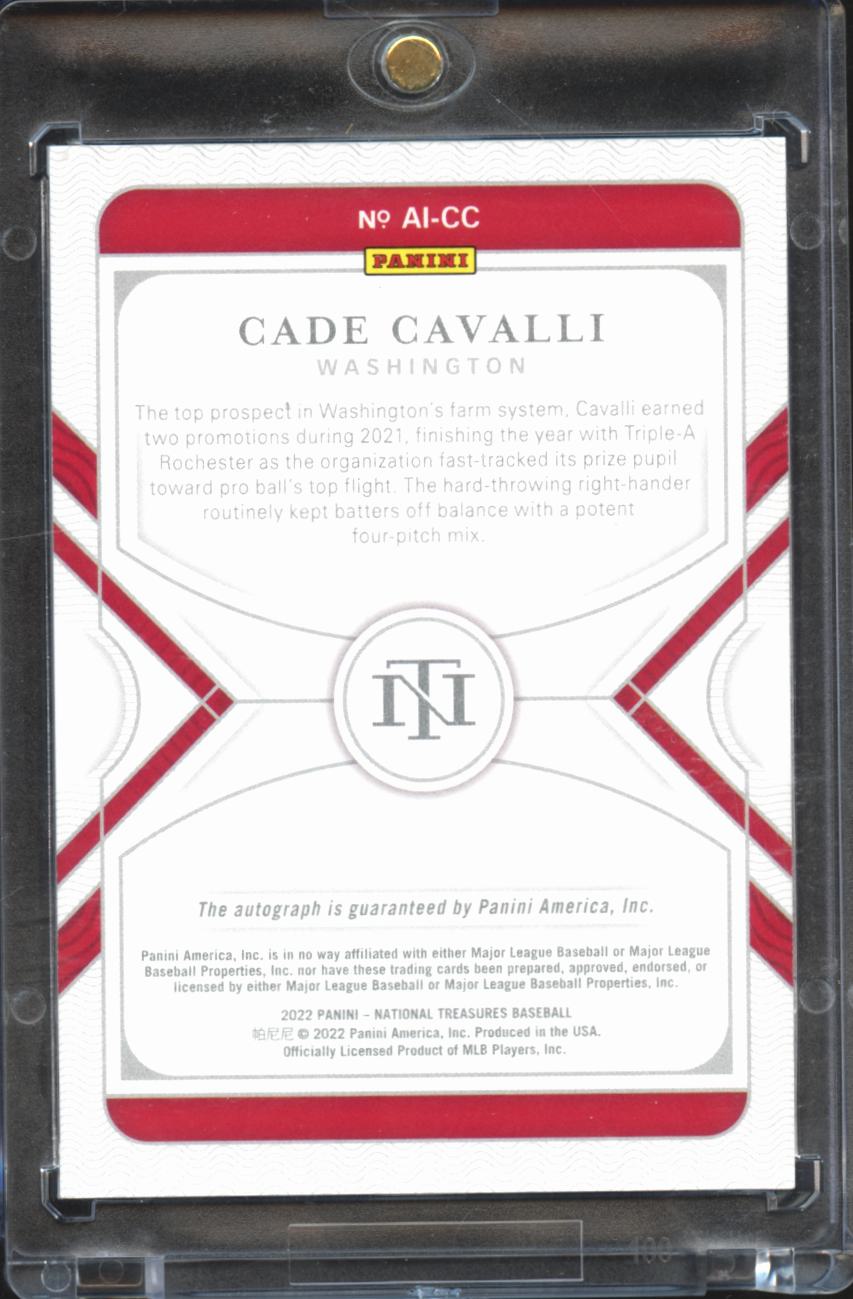 Cade Cavalli 2022 National Treasures Auto Autograph 71/99 Washington Nationals