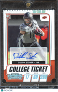 Dillon Stoner 2021 Contenders Auto Autograph Ticket Stub RC 11/17 Oklahoma State