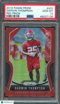 Darwin Thompson 2019 Prizm Retail Red Prizm SSP RC KC Chiefs PSA 10