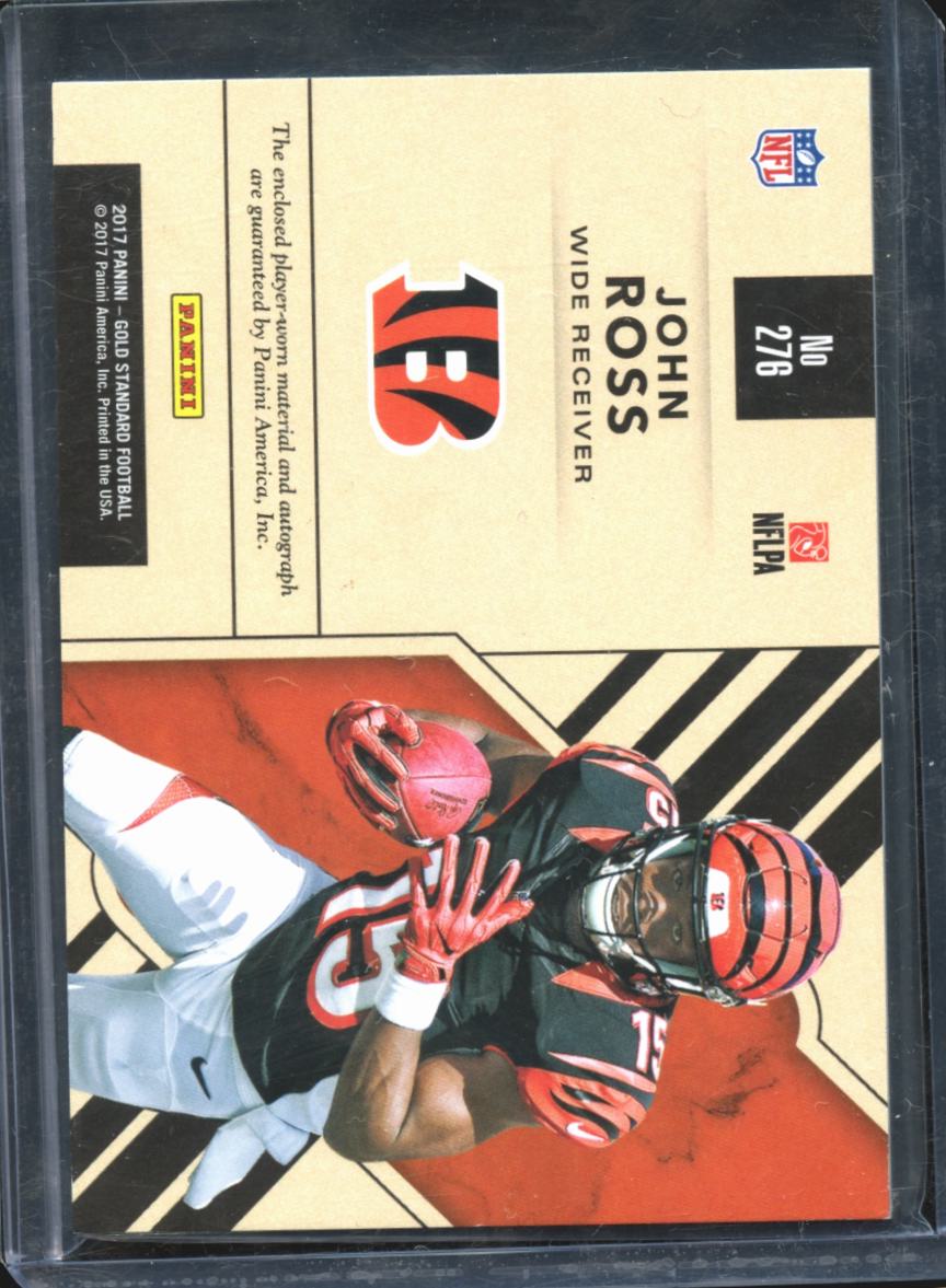 John Ross 2017 Gold Standard Auto Autograph LOGO Patch RC 2/25 Bengals
