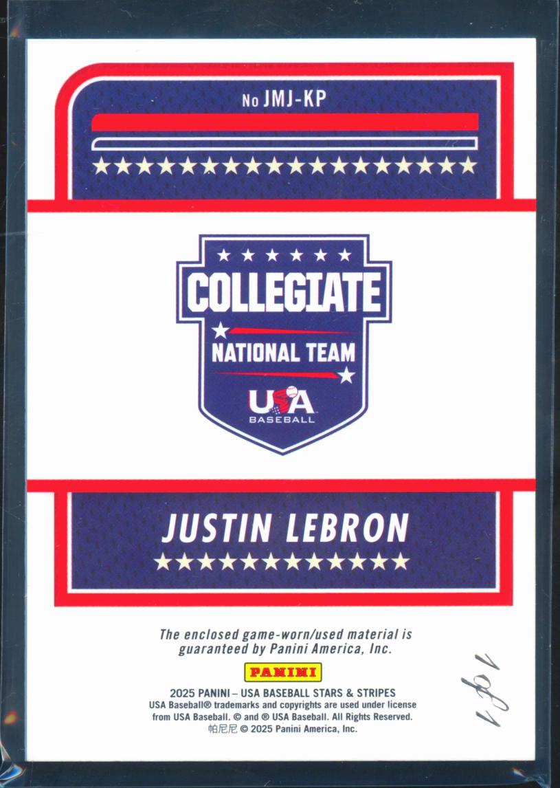 Justin Lebron 2025 USA Stars & Stripes Game Worn FLAG Logo Patch 1/1