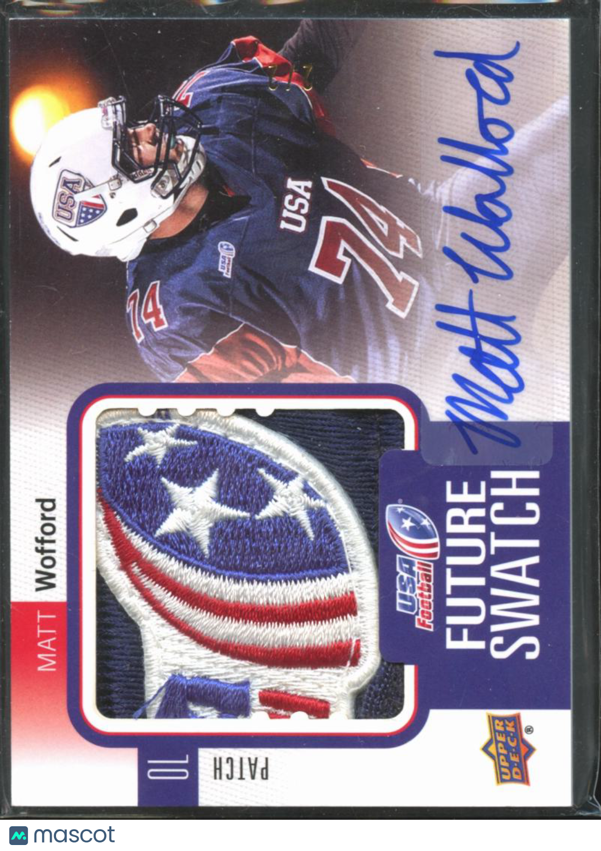 Matt Wofford 2012 Upper Deck Auto Autograph Game Worn LOGO Patch 2/2 USA