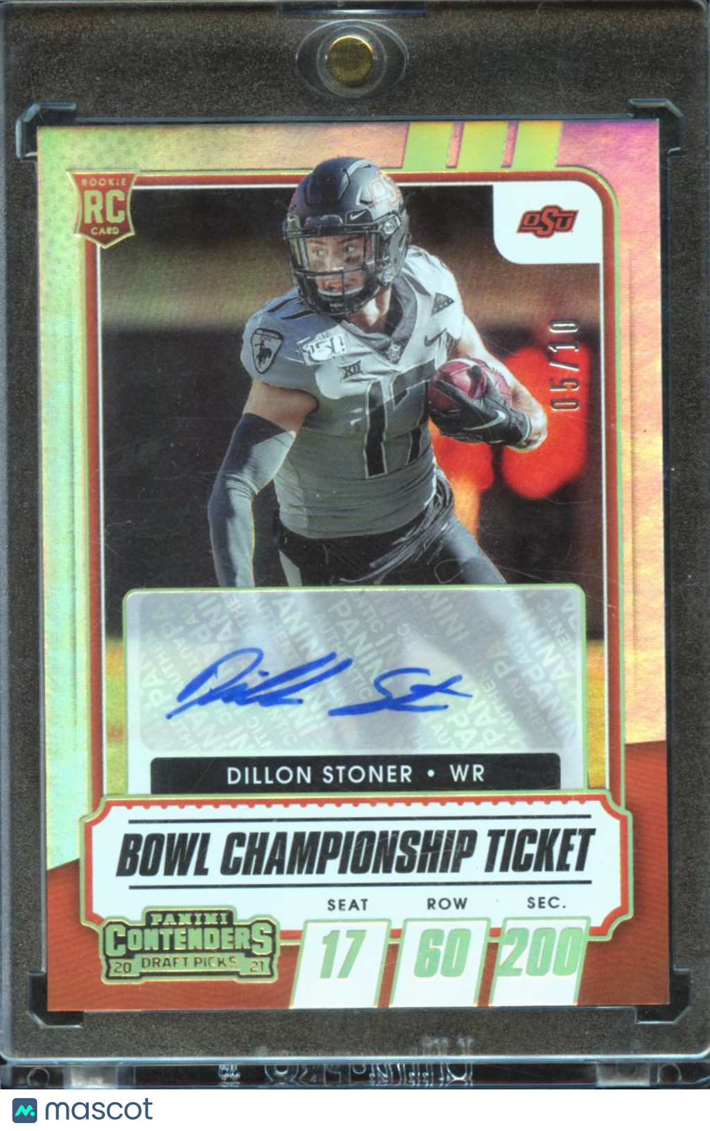 Dillon Stoner 2021 Contenders Championship Auto Autograph 5/10 Oklahoma State