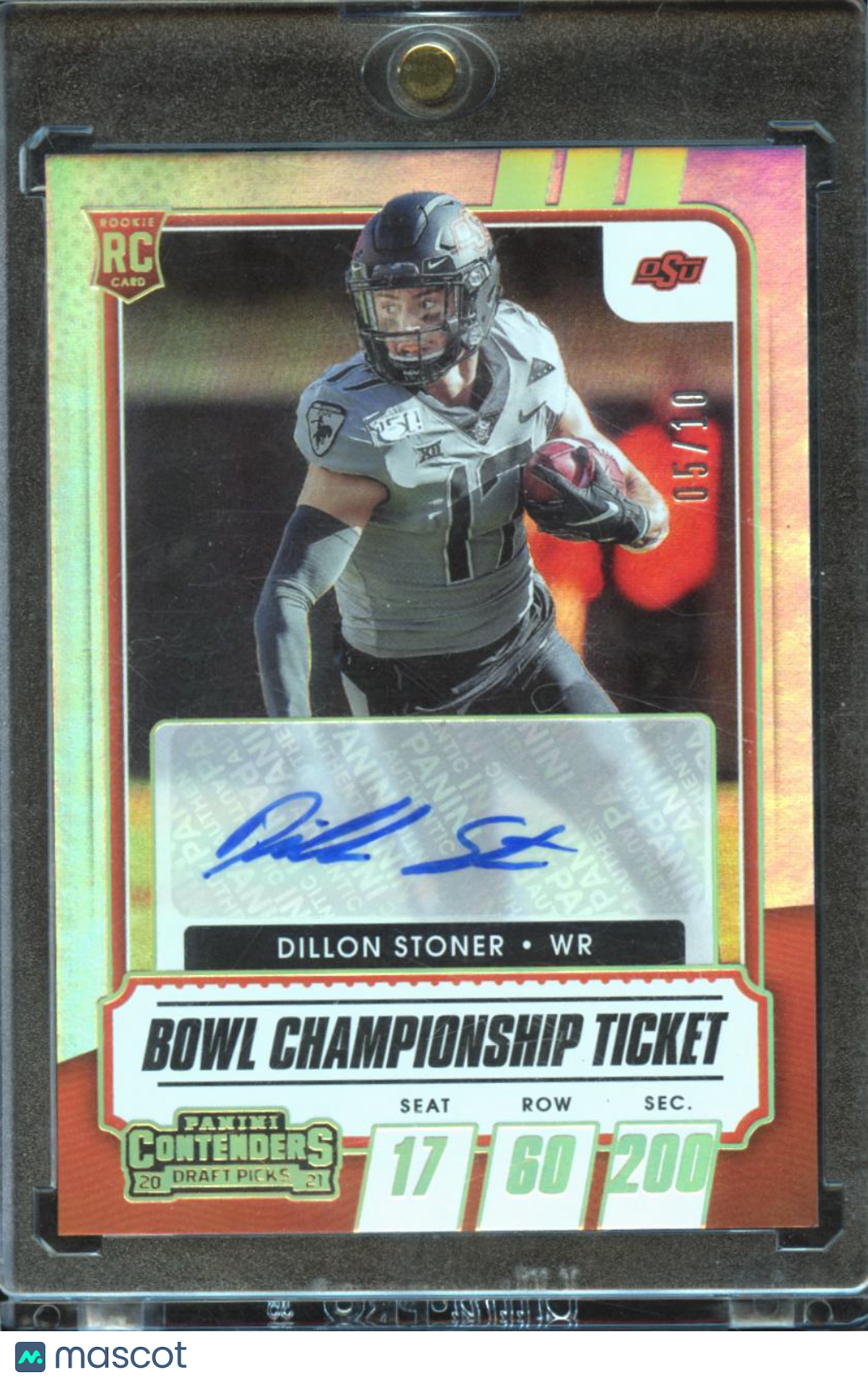Dillon Stoner 2021 Contenders Championship Auto Autograph 5/10 Oklahoma State