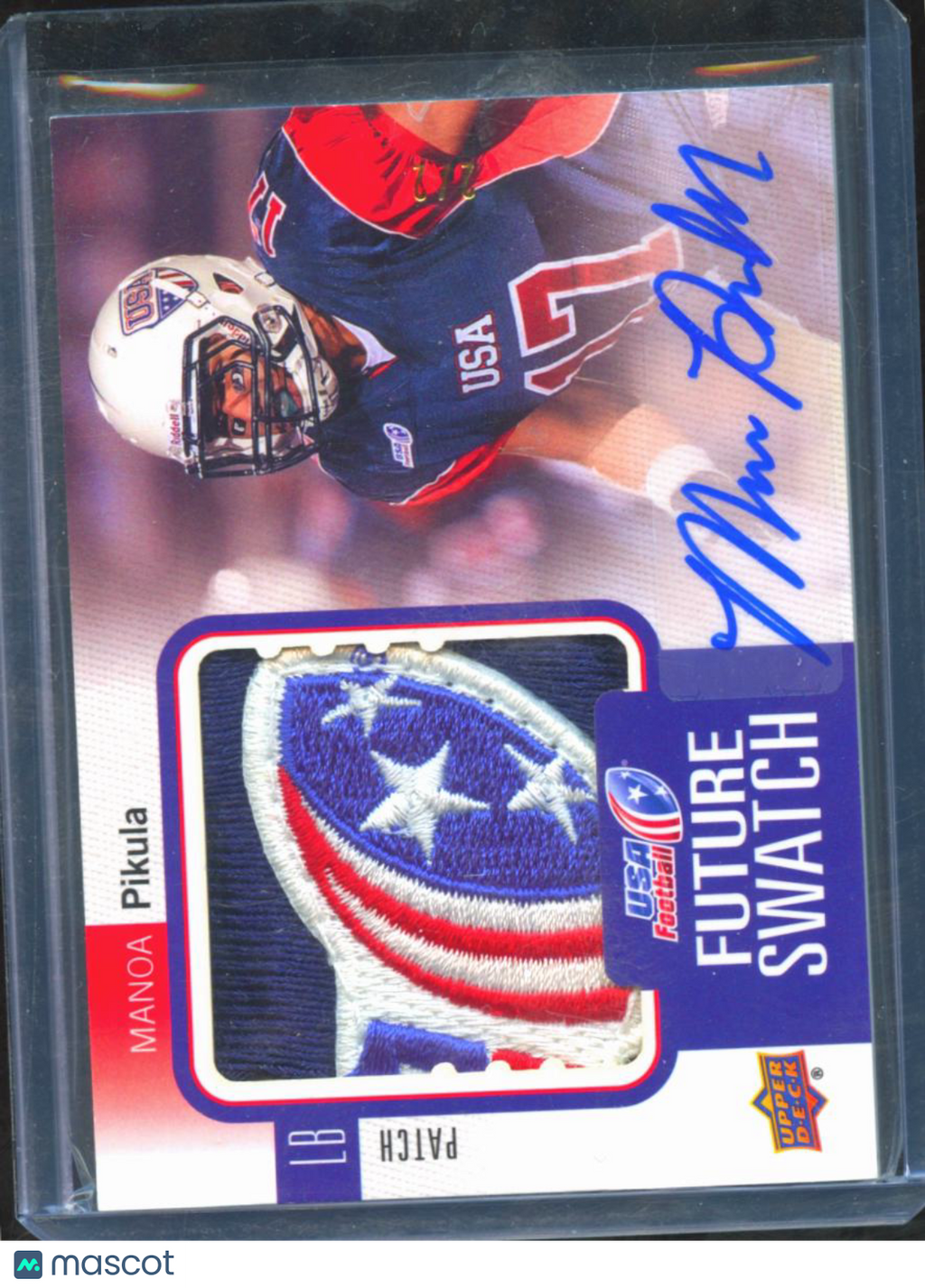 Manoa Pikula 2012 Upper Deck Auto Autograph Game Worn LOGO Patch 2/2 USA