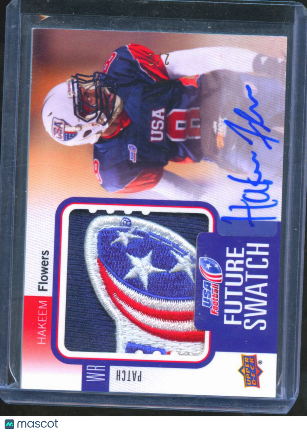 Hakeem Flowers 2012 Upper Deck Auto Autograph Game Worn LOGO Patch 2/2 USA